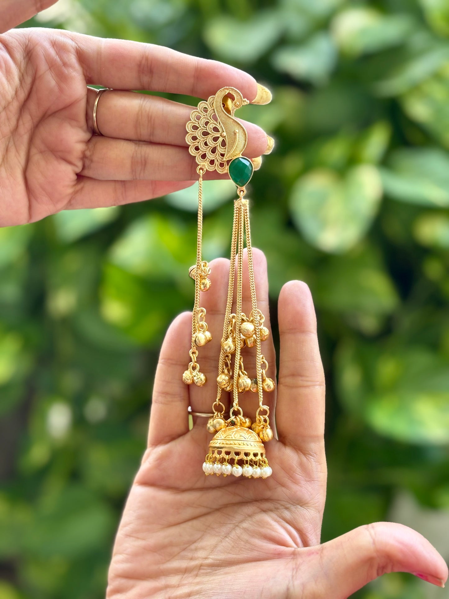 Green Nargis Kashmiri Earrings