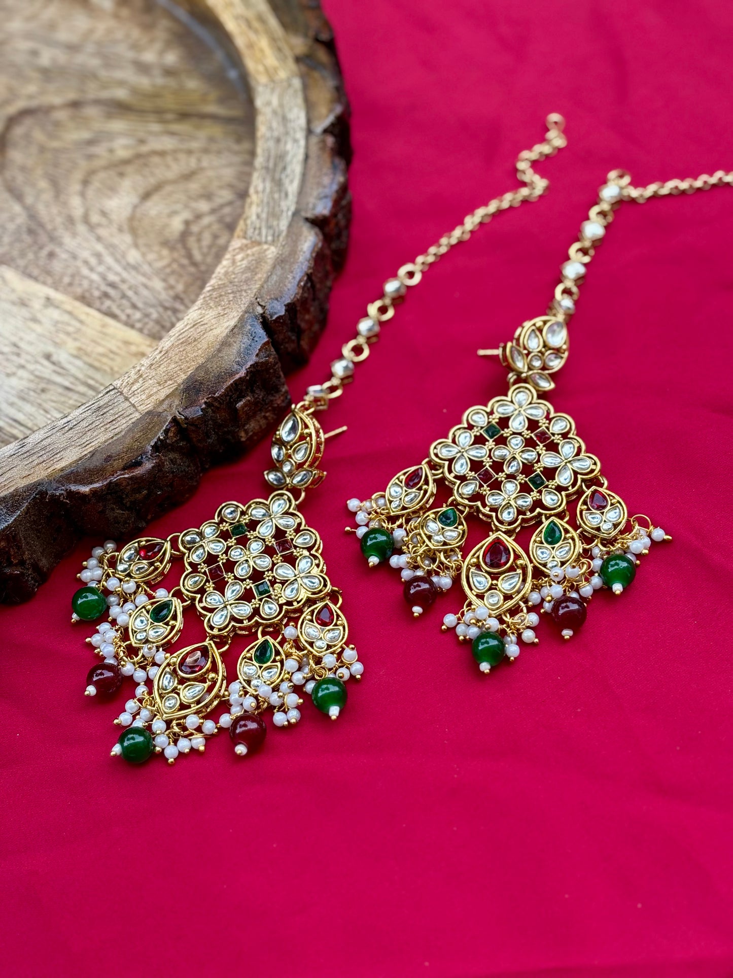 Multicolour Amly Kundan Bridal Jewellery Set
