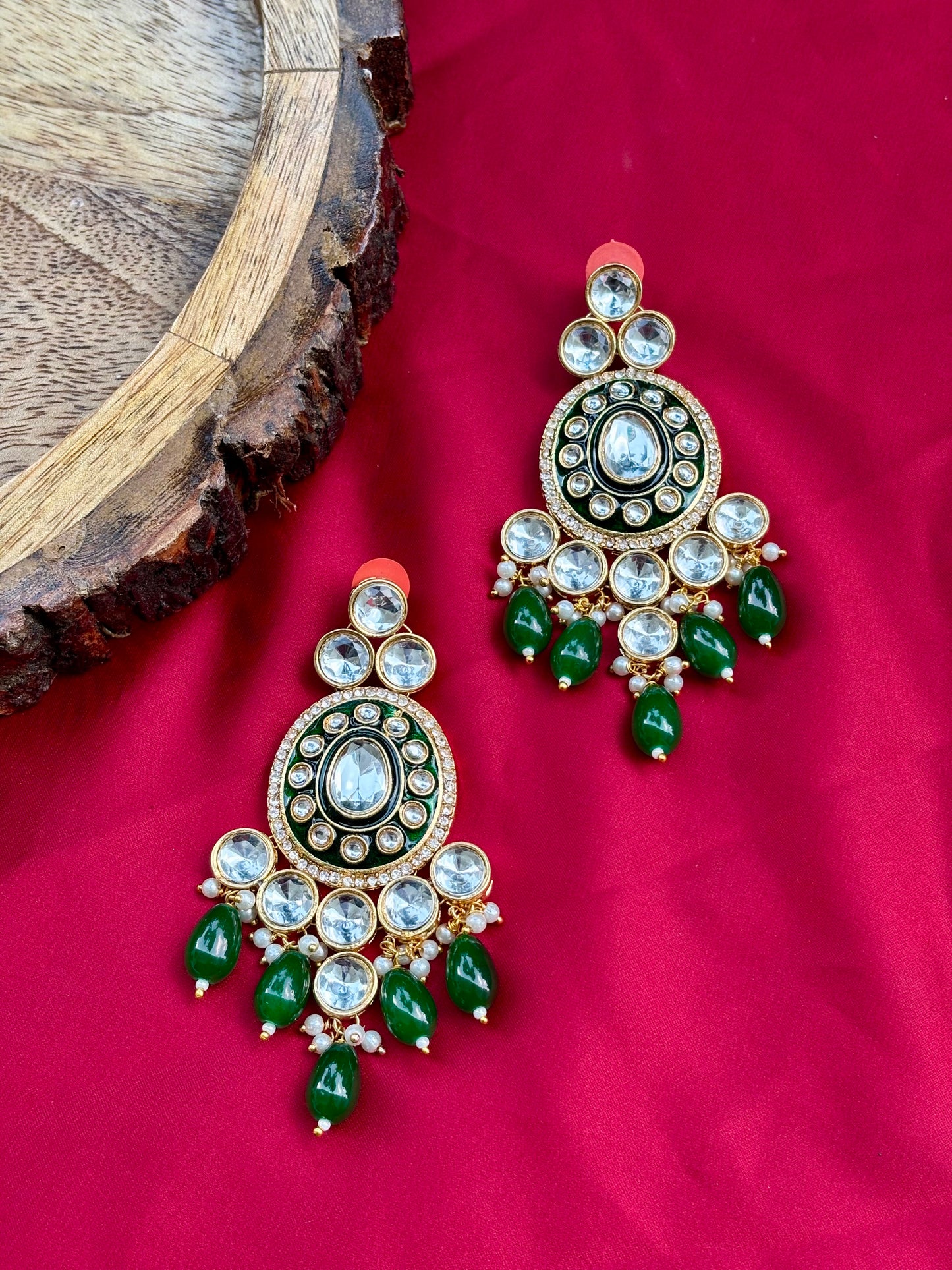 Green Vedika Kundan Jewellery Set