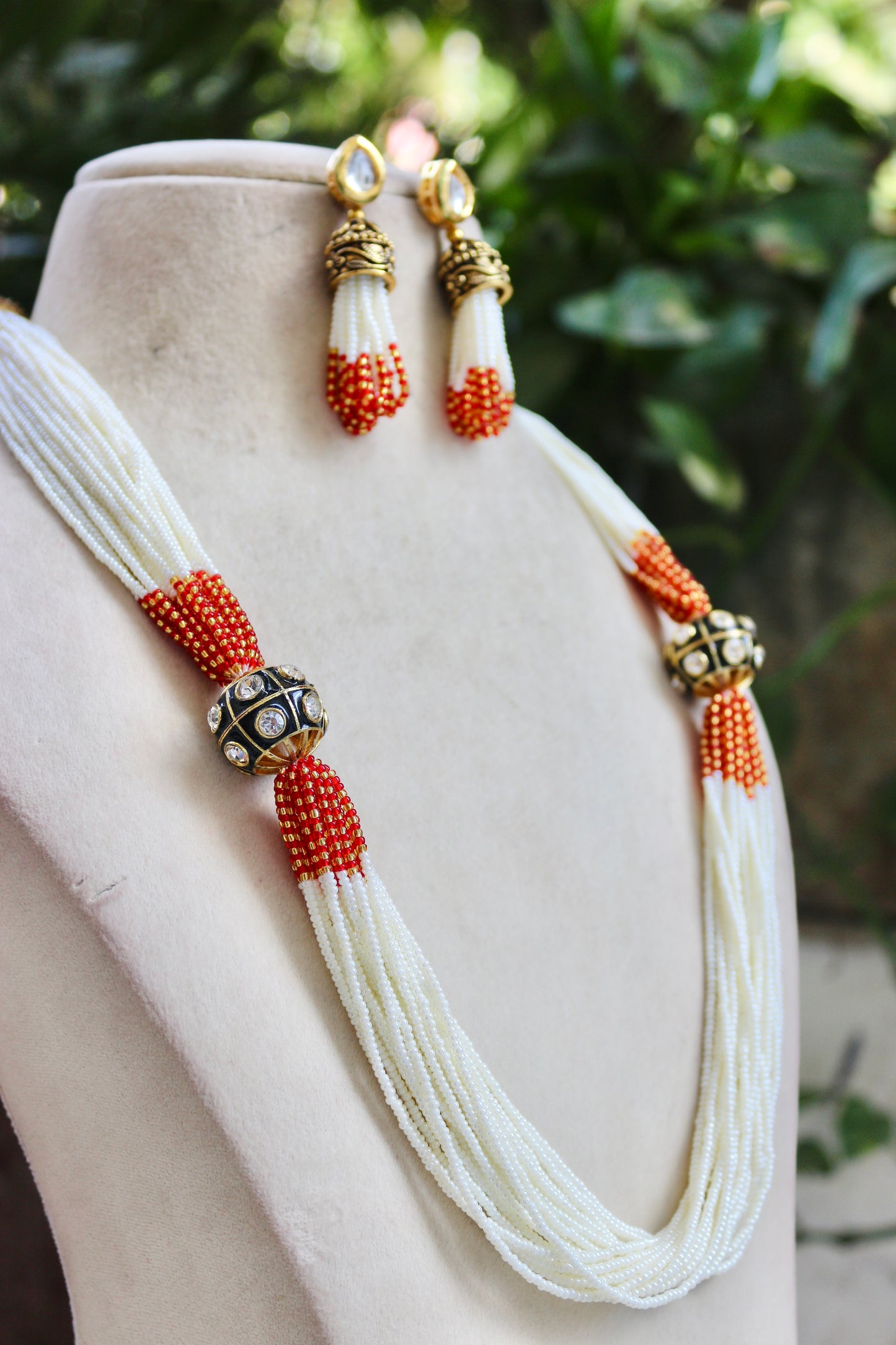 Red Tania Kundan Jewellery Set