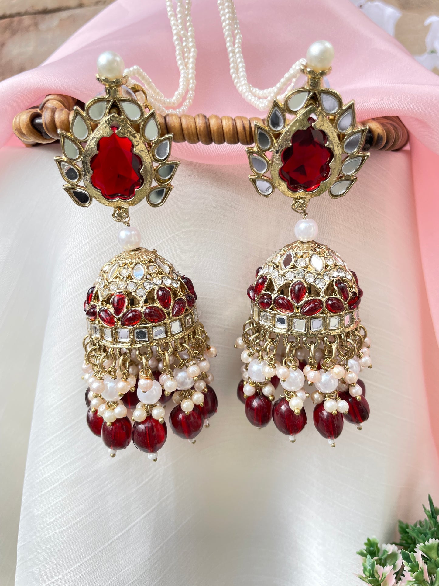 Maroon Mohana Jhumkis