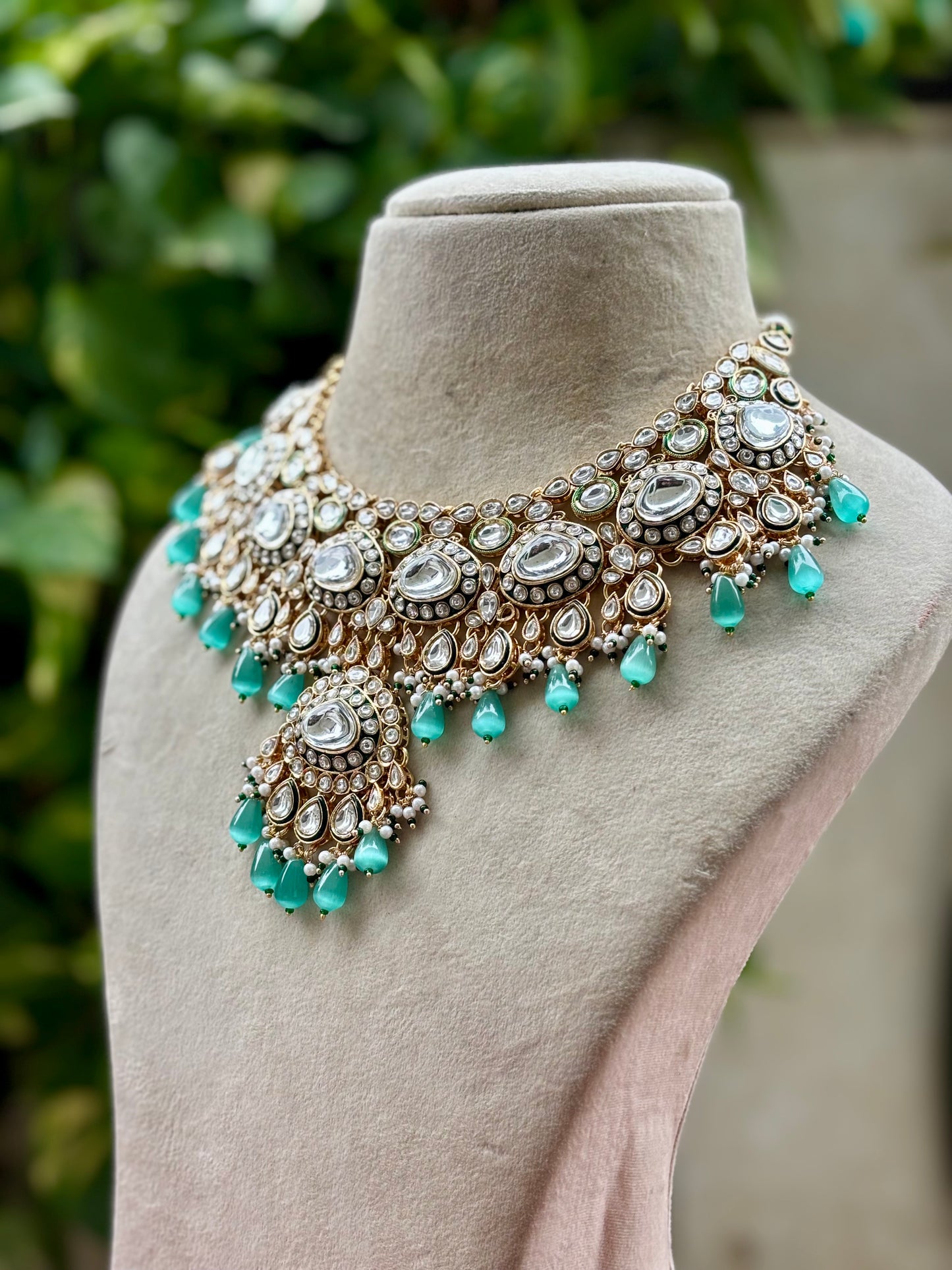 Turquoise Ravya Kundan Bridal Jewellery Set
