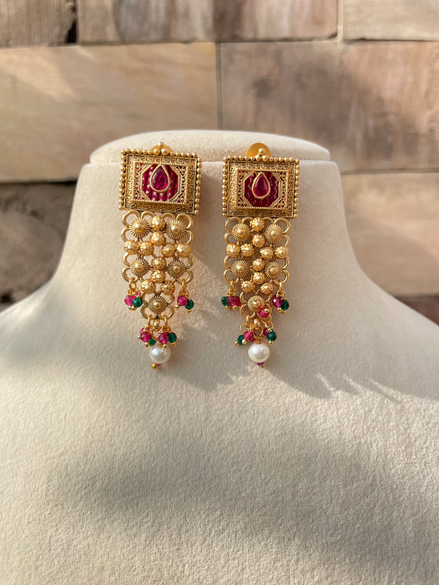 Multicolour Monika Rajwadi Jewellery Set