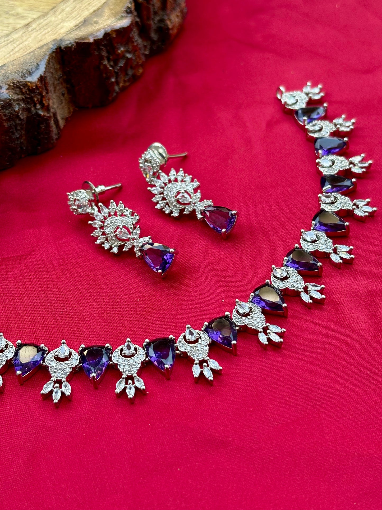 Purple Amara Zirconia Jewellery Set