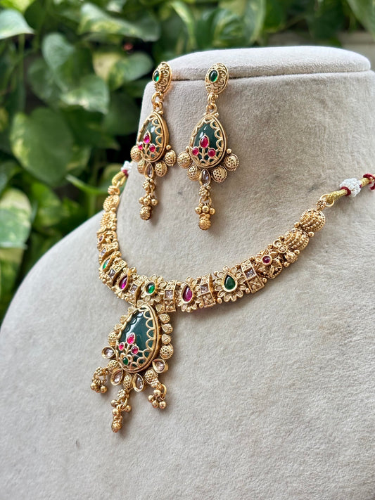 Multicolour Ishawari Heritage Jewellery Set