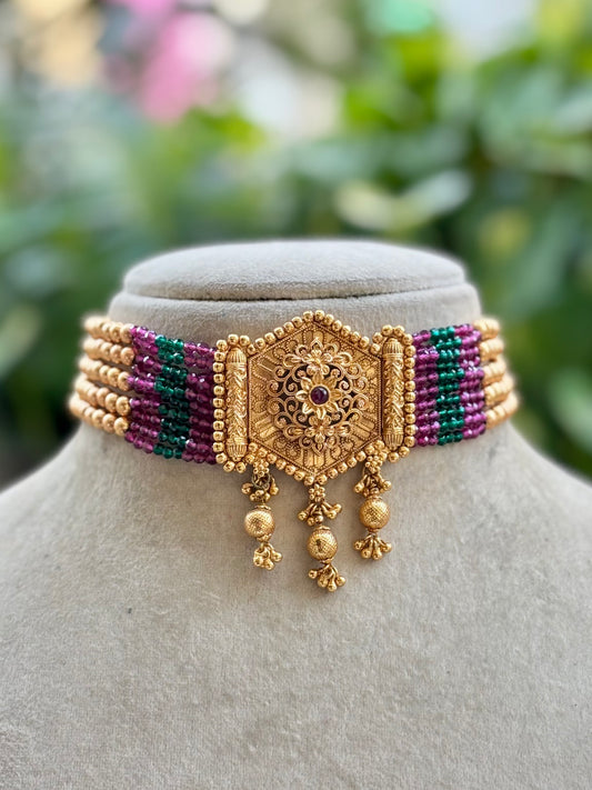 Multicolour Rhea Choker Jewellery Set