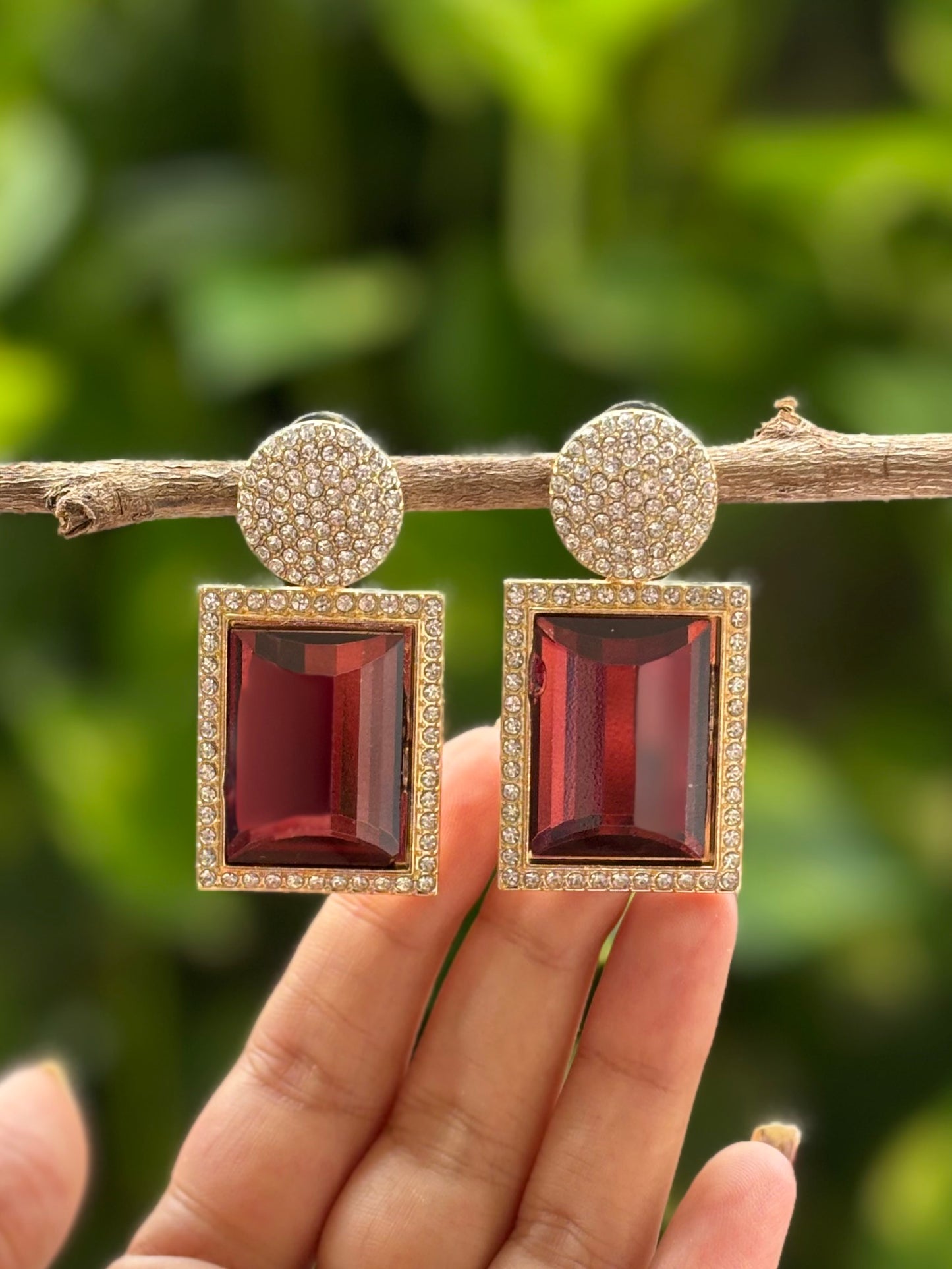 Wine Charvi Earings