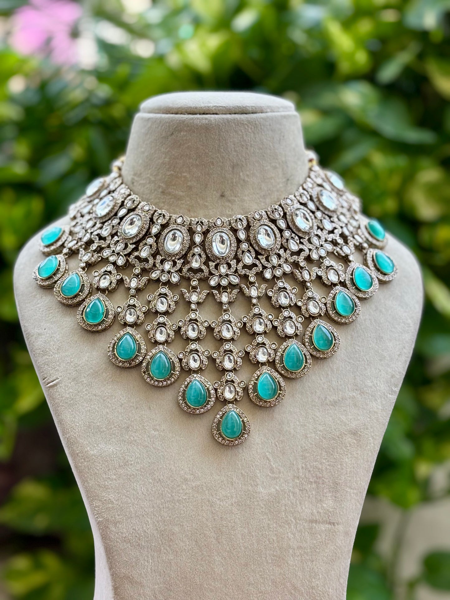 Turquoise Elara Kundan Bridal Jewellery Set