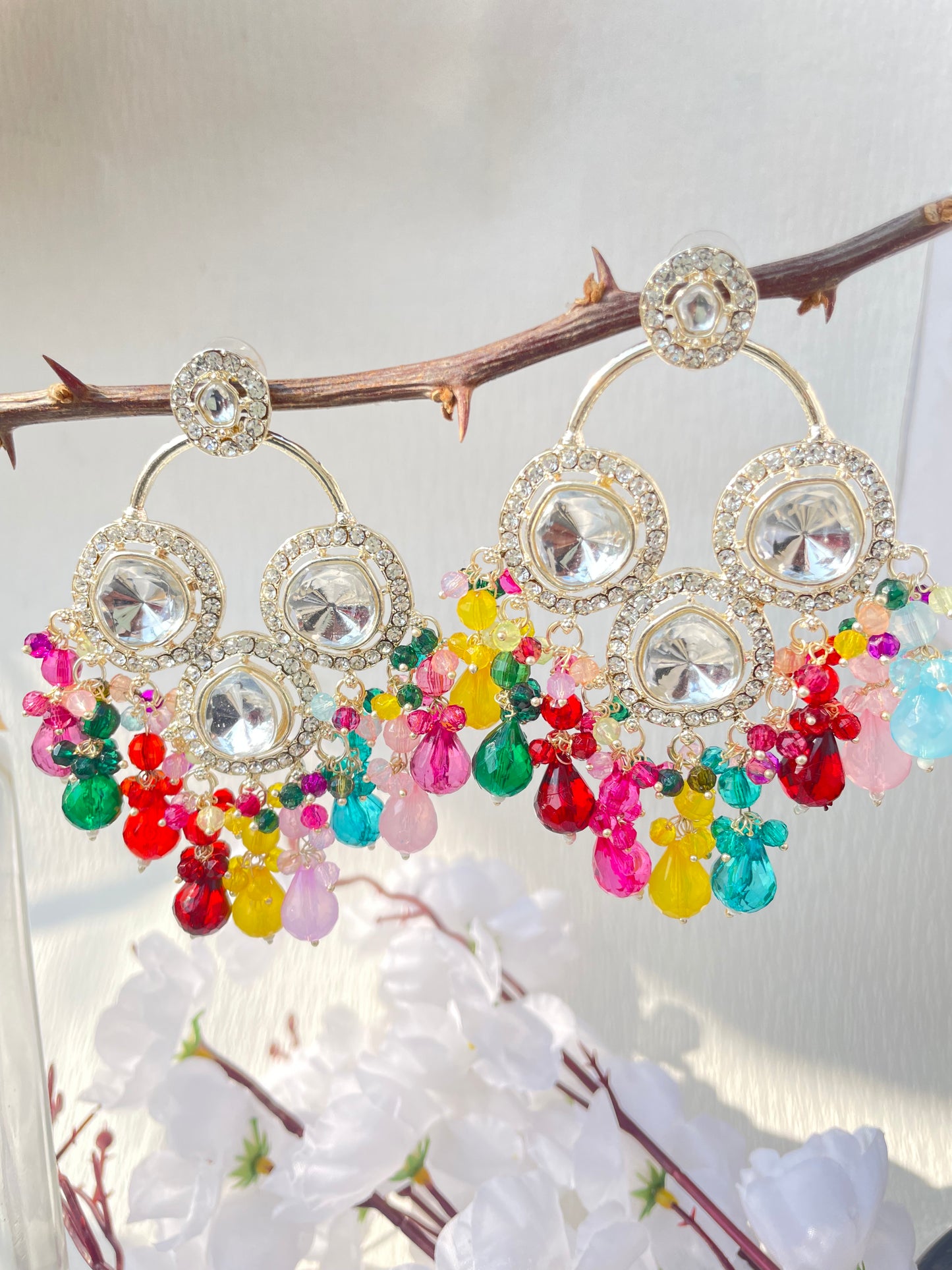 Multi Color Akshita Kundan Chandbalis