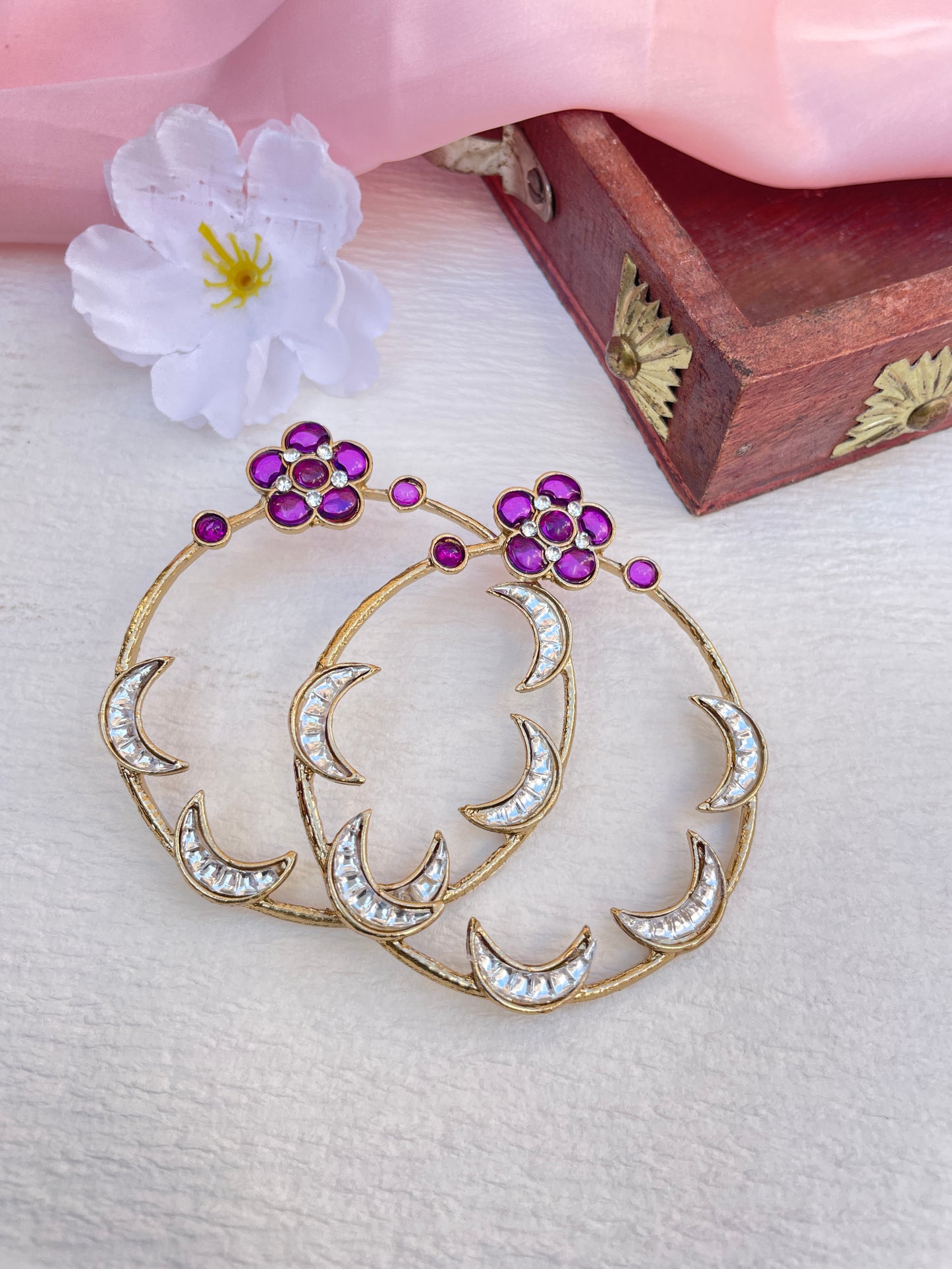 Purple Geet Hoops Chandbalis