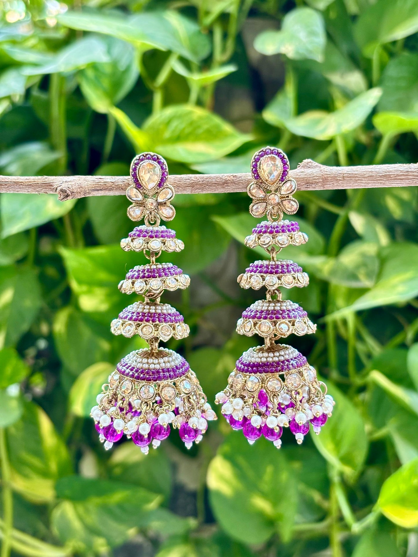 Purple Aadha Jhumkis
