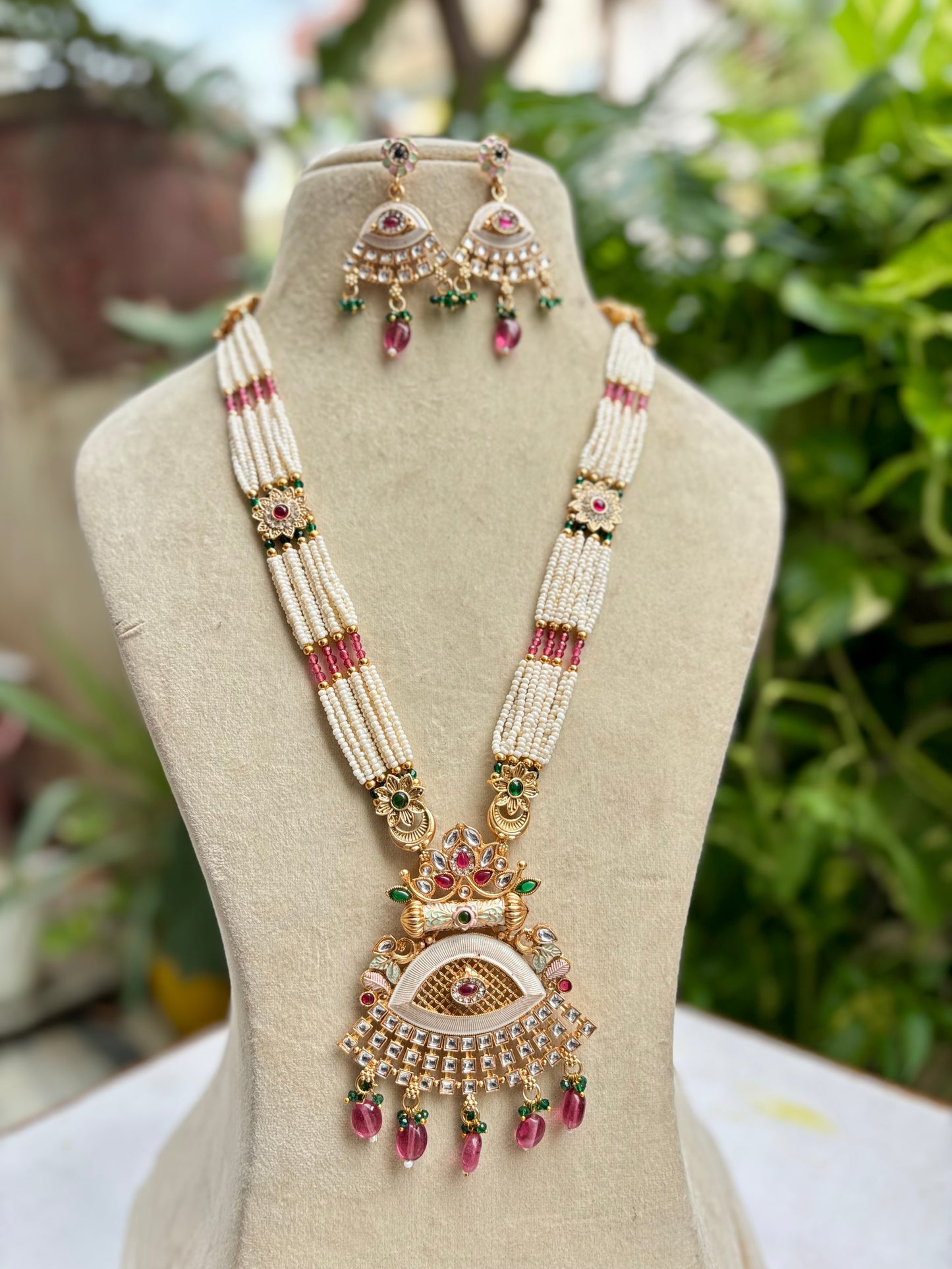Multicolour Sian Kundan Jewellery Set