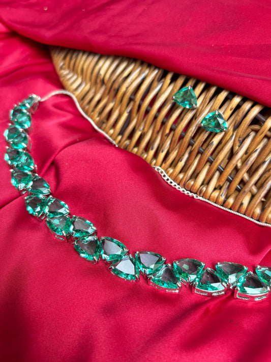 Mint Choker Zirconia Jewellery Set