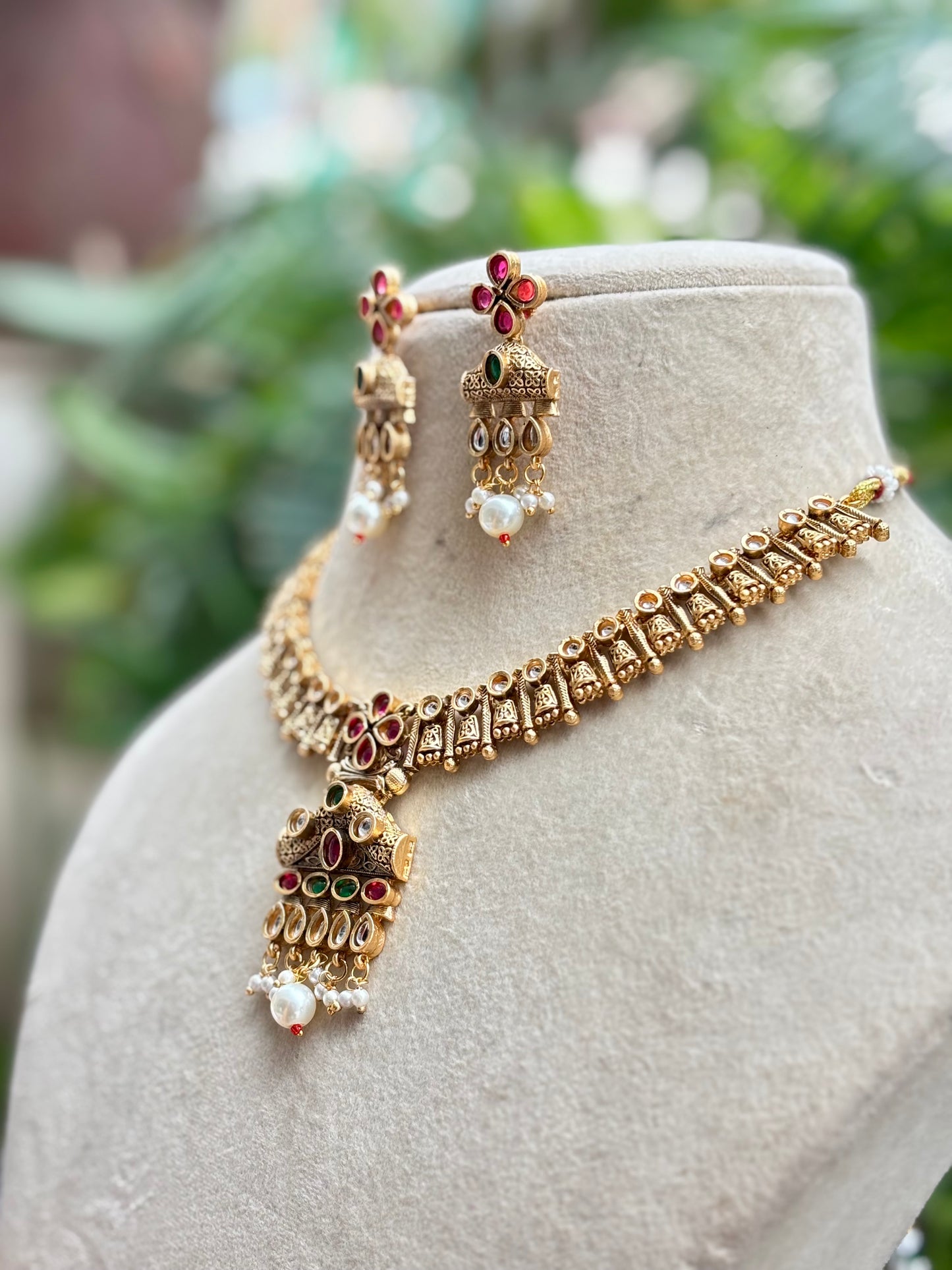 Multicolour Medha Kundan Jewellery Set