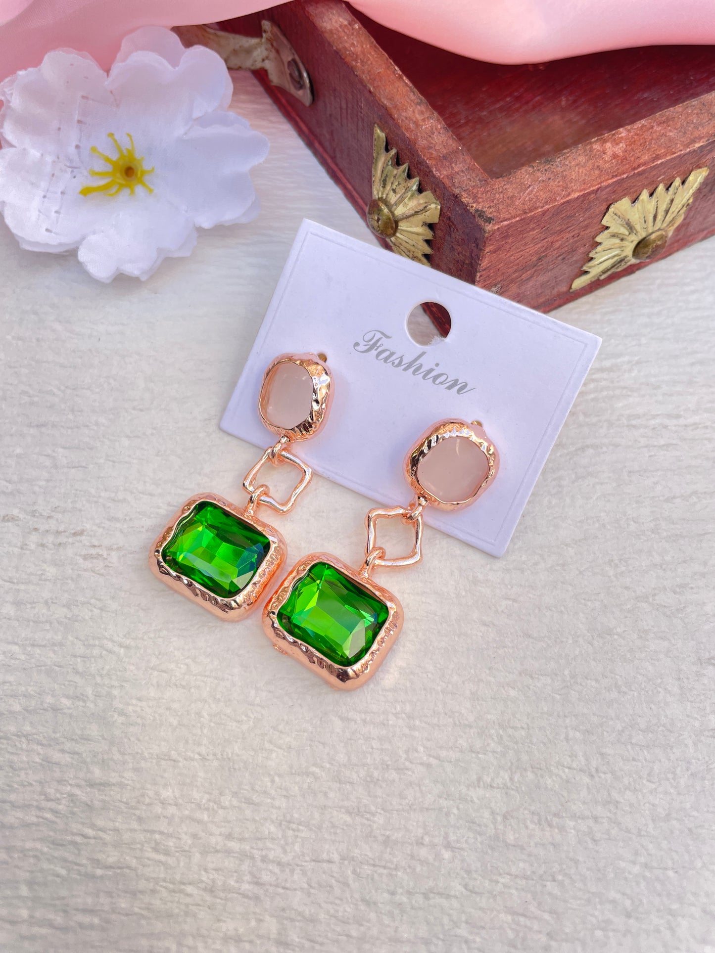 Green Div Earrings