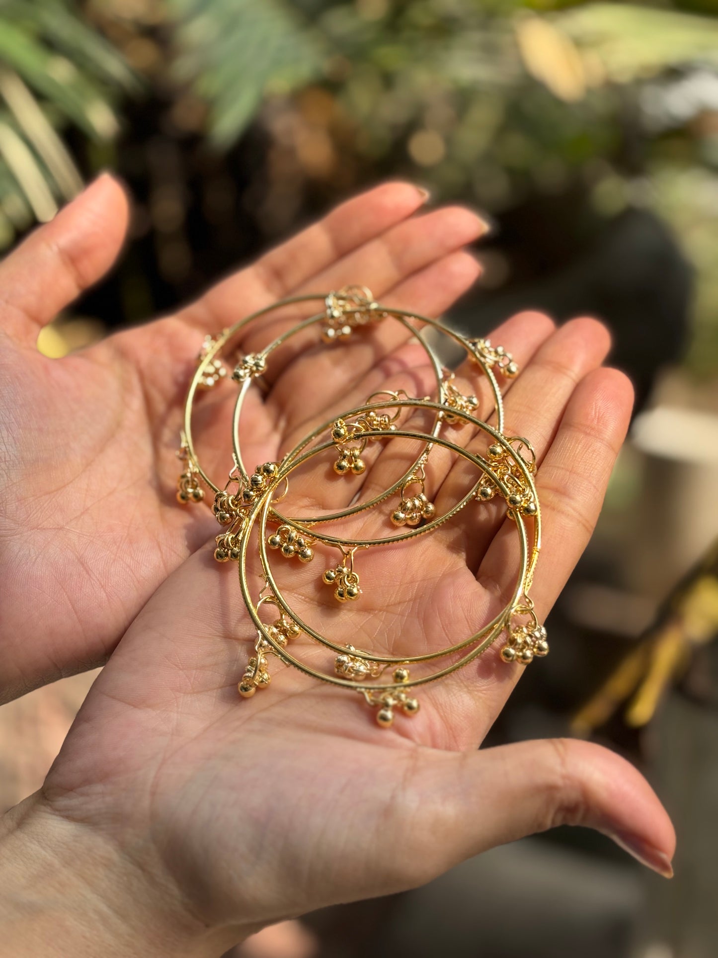 Golden Kashmiri Ghungroo Bangles (Set of 4)
