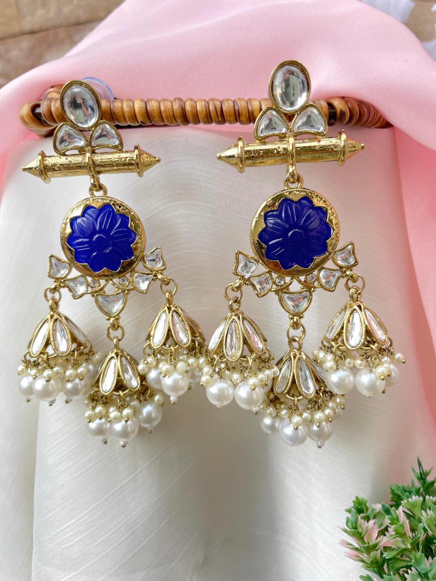Blue Kavya Jhumkis