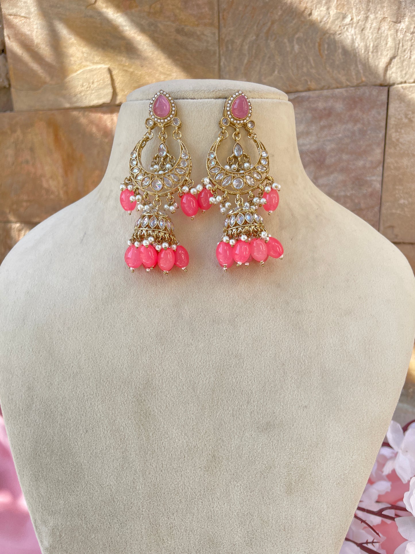 Pink Tina Kundan Jewellery Set