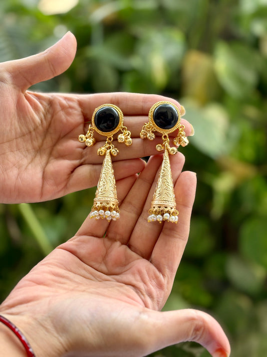 Black Sanaya Kashmiri Earrings