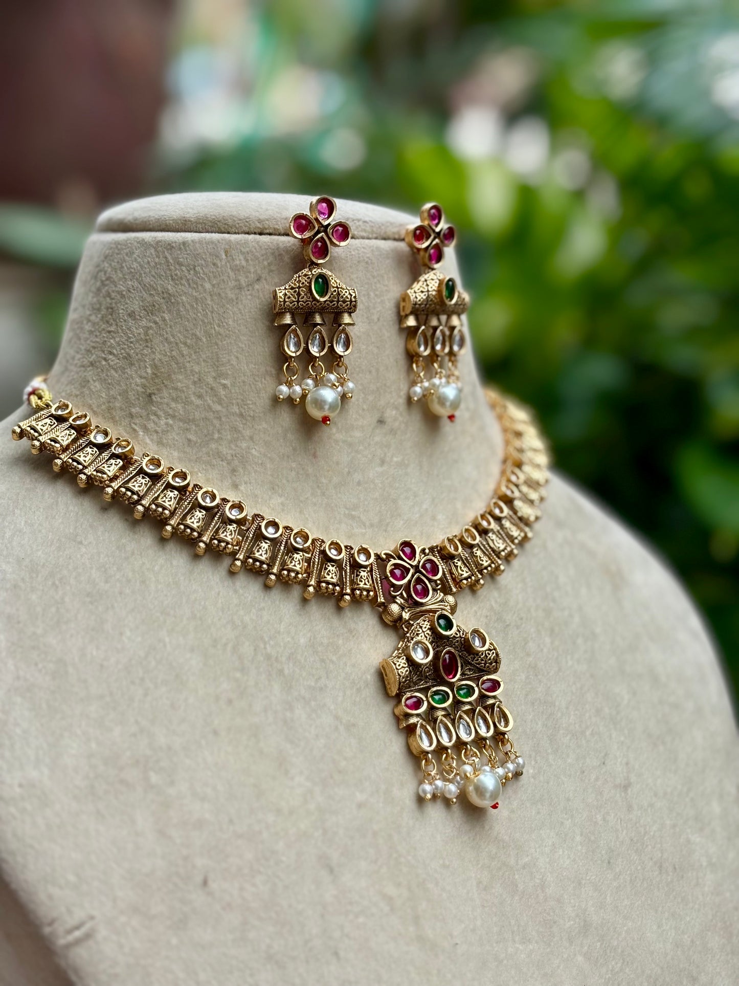 Multicolour Medha Kundan Jewellery Set