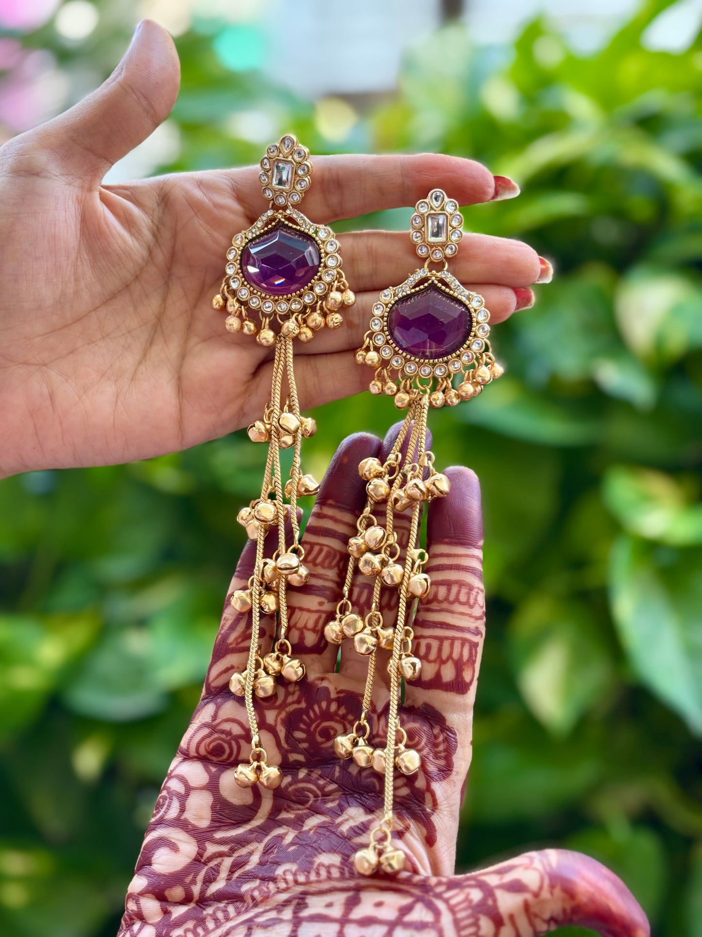 Purple Ira Kashmiri Earrings