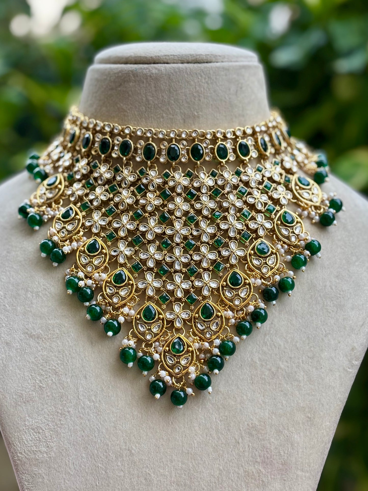Green Amly Kundan Bridal Jewellery Set