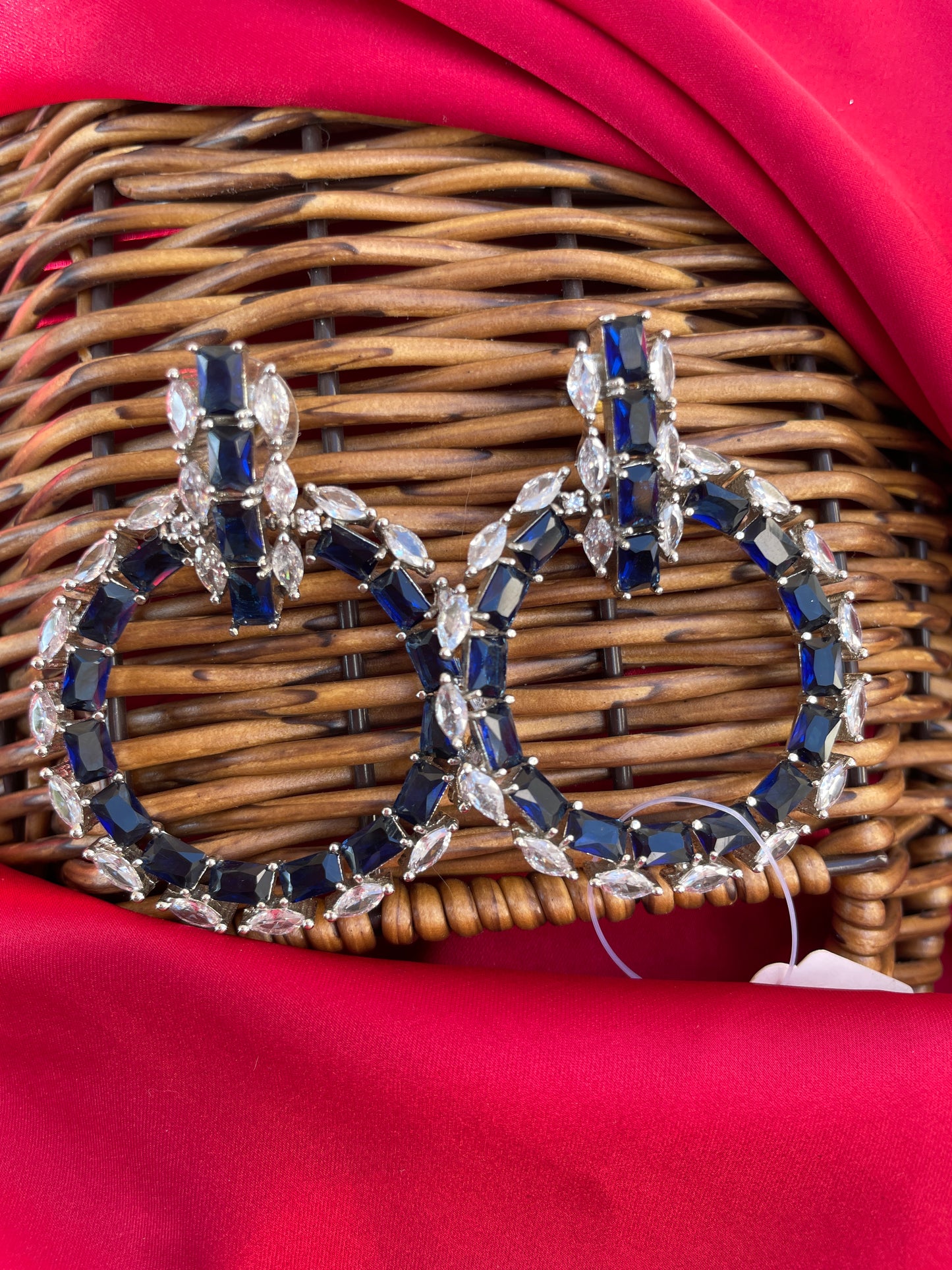 Blue Aashvi Zirconia Bali Earrings