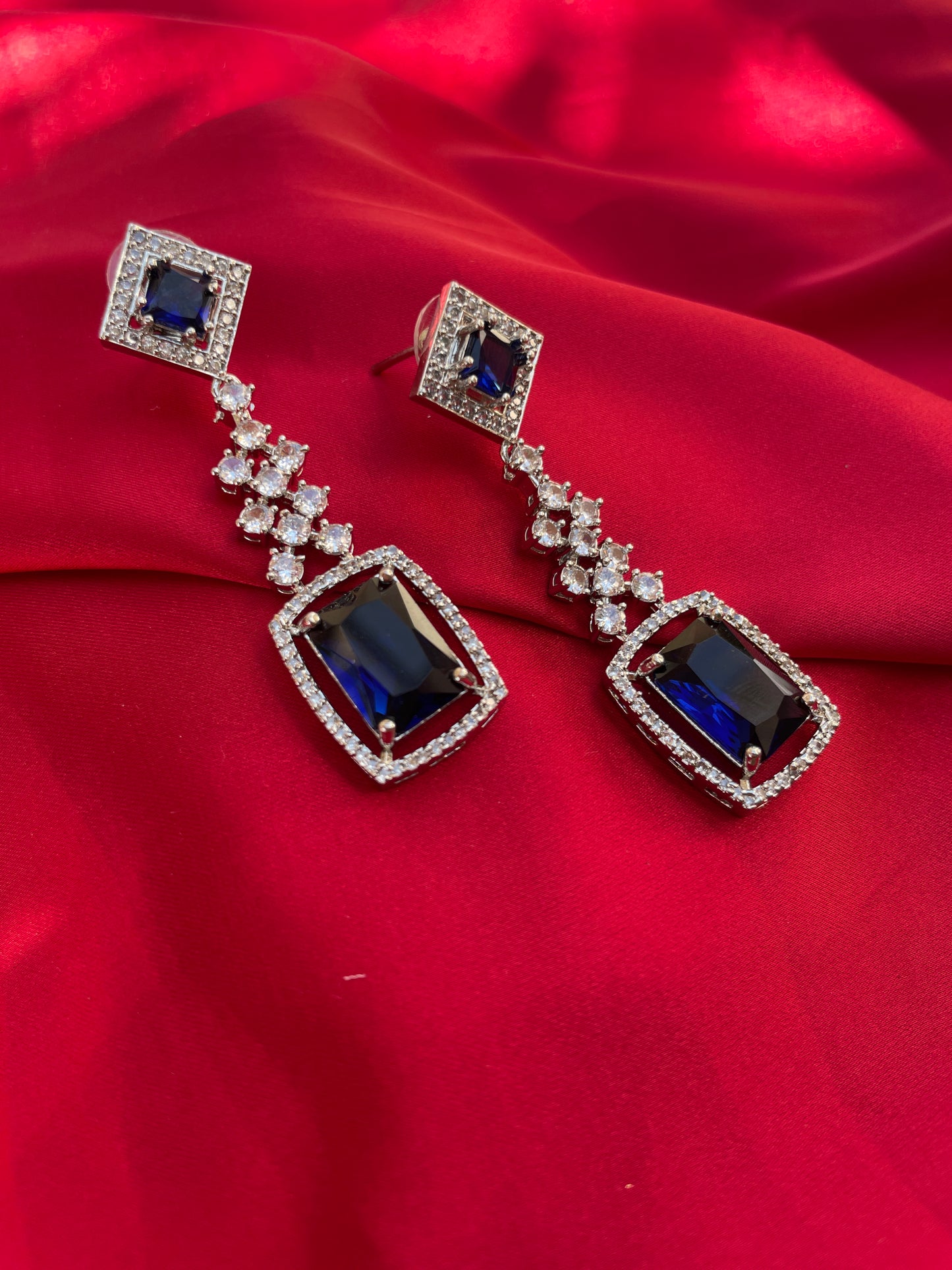 Blue Rohini Zirconia Earrings