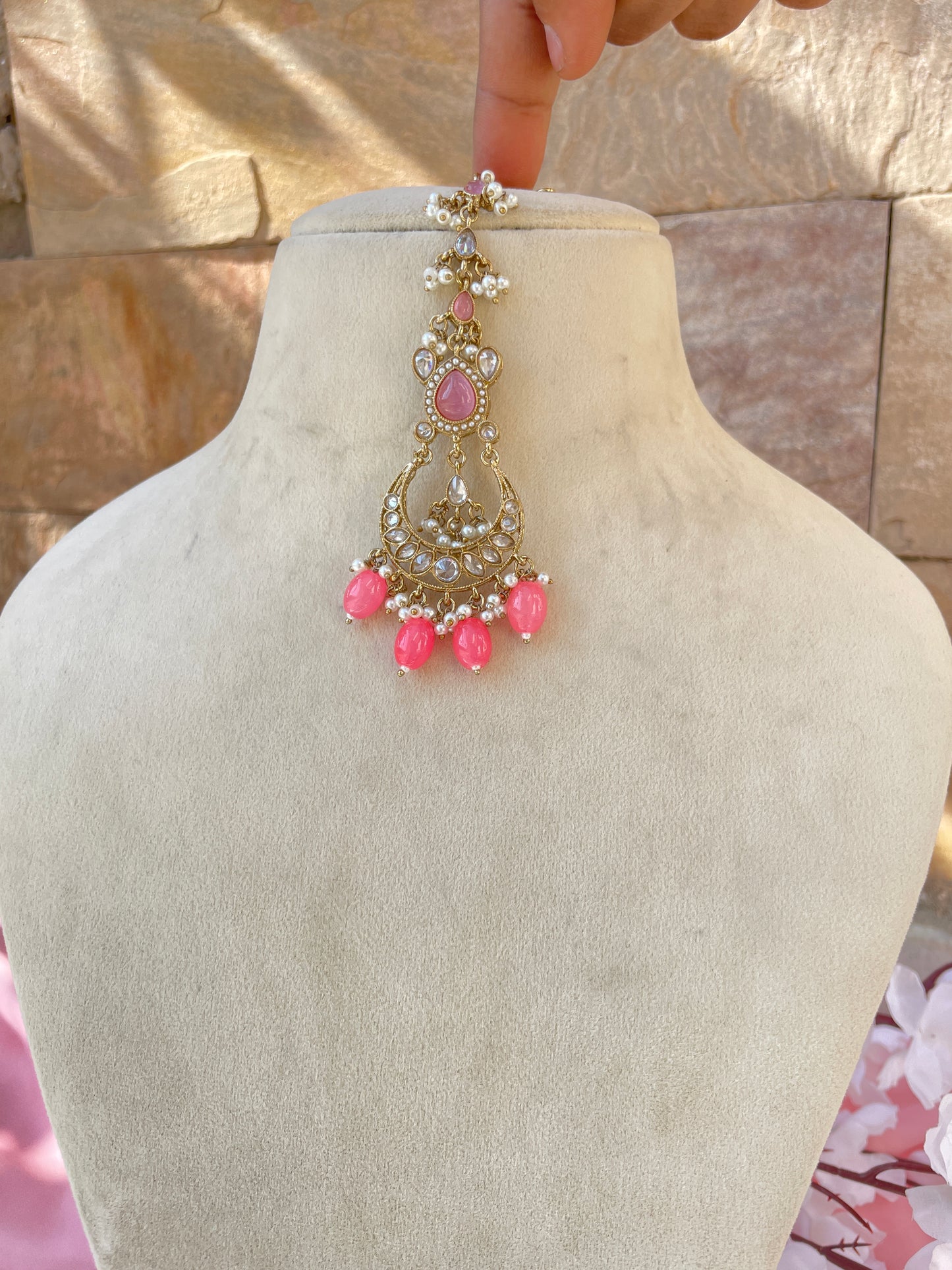 Pink Tina Kundan Jewellery Set