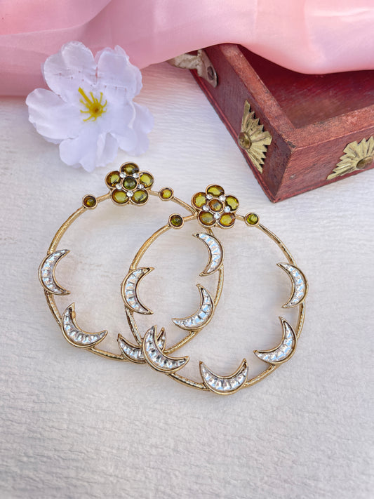 Mehendi Green Geet Hoops Chandbalis