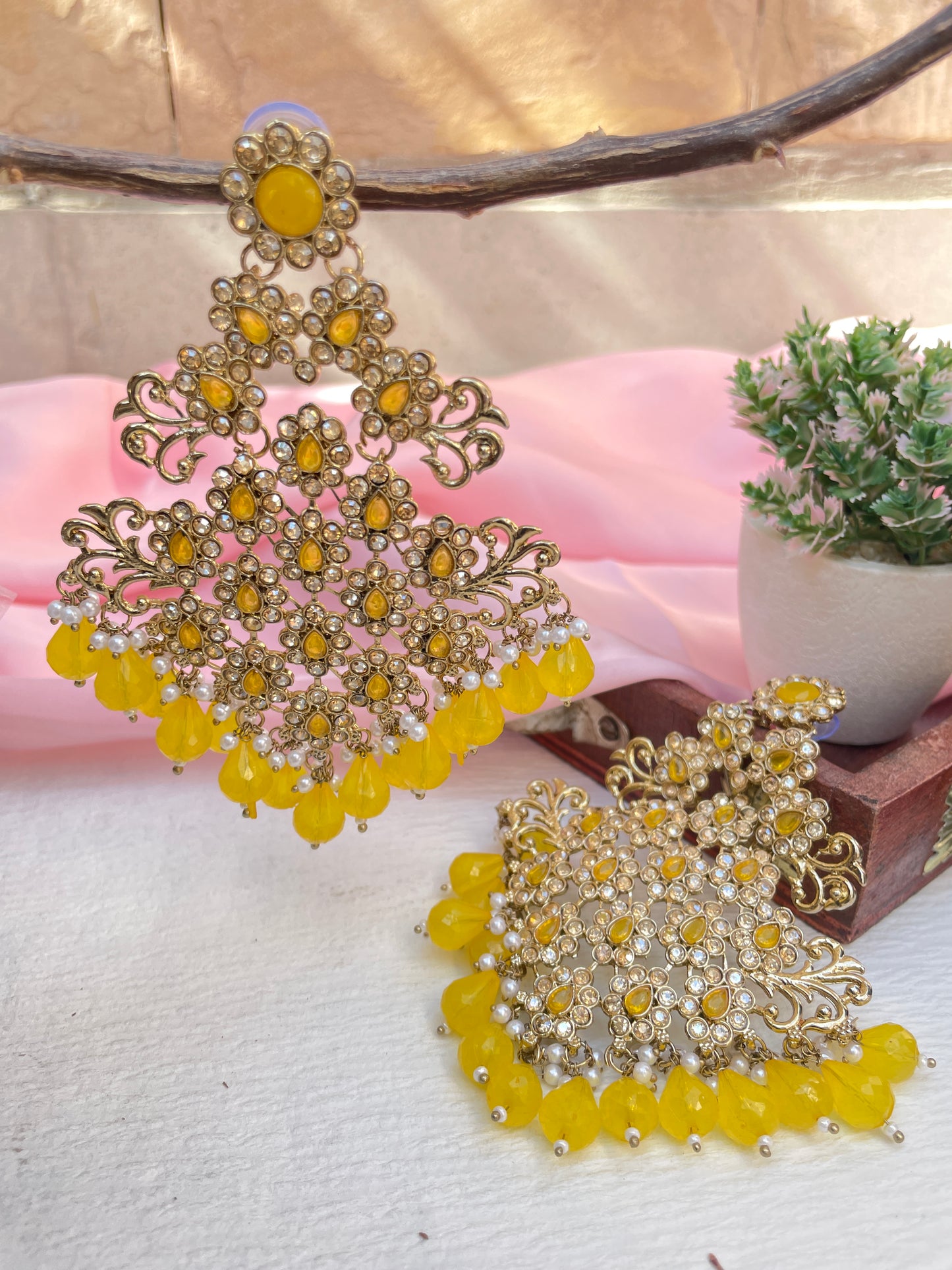 Yellow Amba Danglers