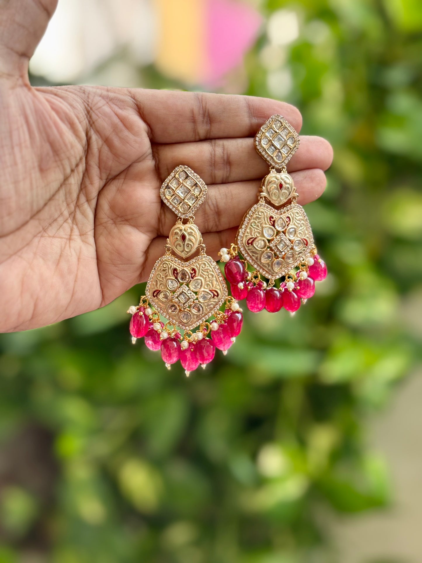 Maroon Kaviya Bridal Kundan Jewellery Set