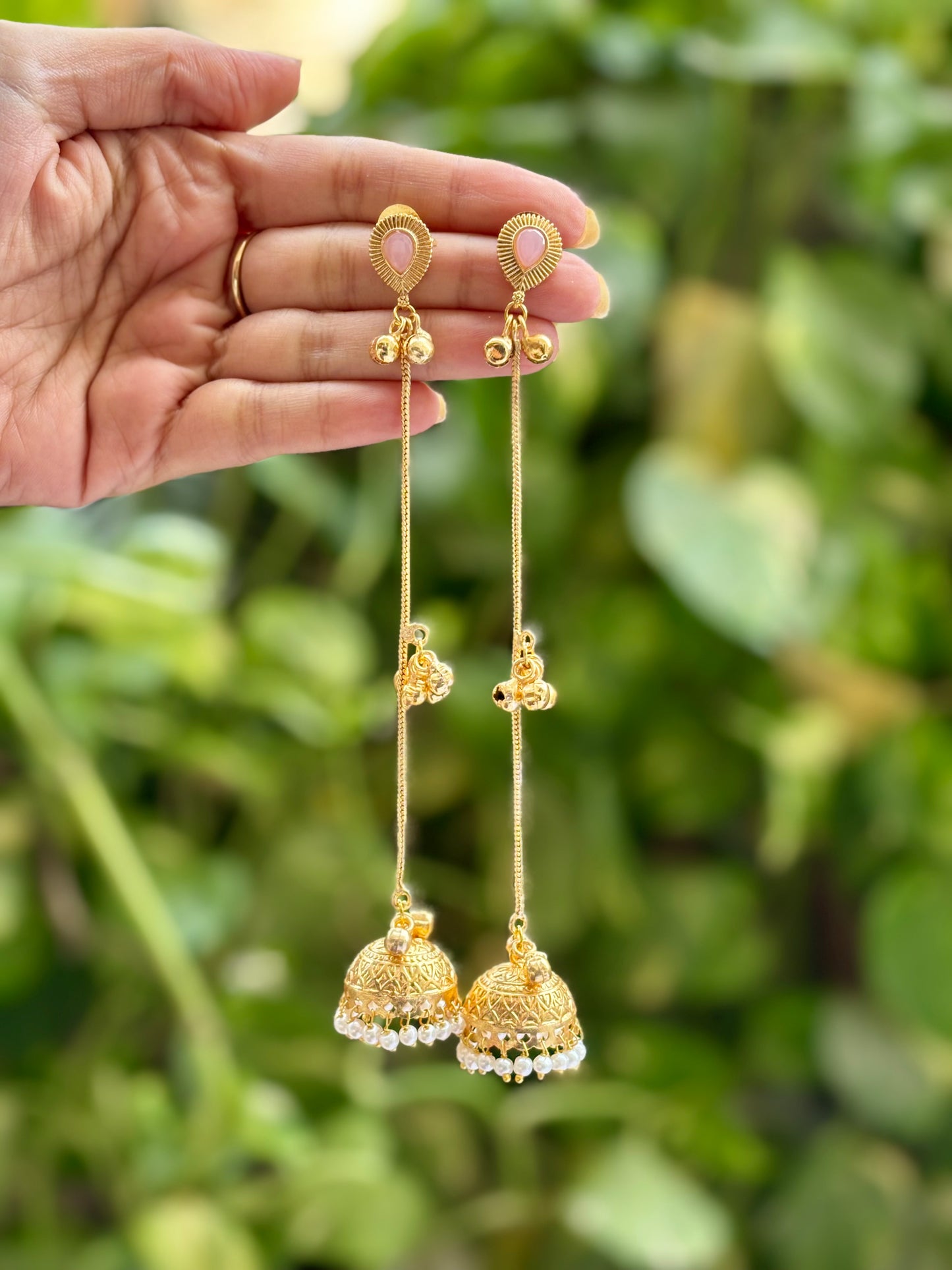 Pink Reha Kashmiri Earrings