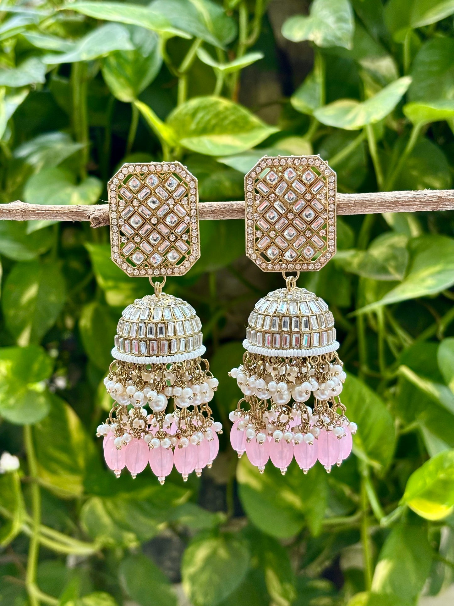 Pink Sandya Jhumkis