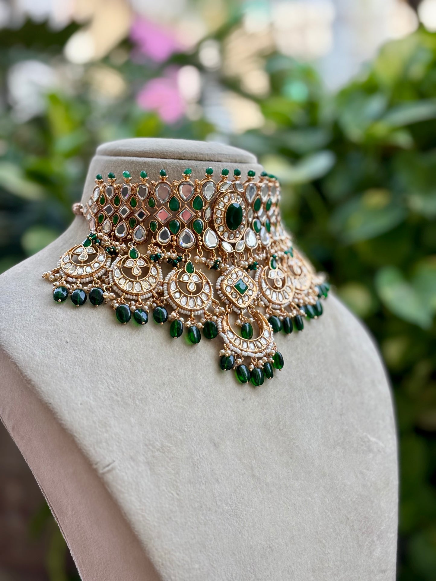 Emerald Ravya Kundan Bridal Jewellery Set