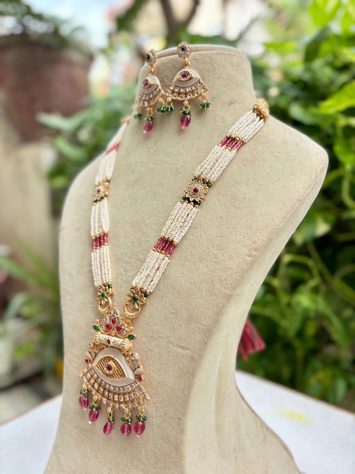 Multicolour Sian Kundan Jewellery Set