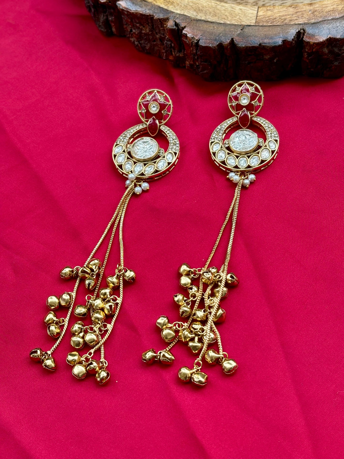 Red Noor Kashmiri Earrings