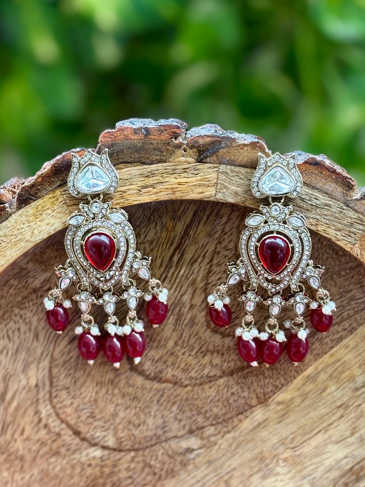 Maroon Elara Kundan Bridal Jewellery Set