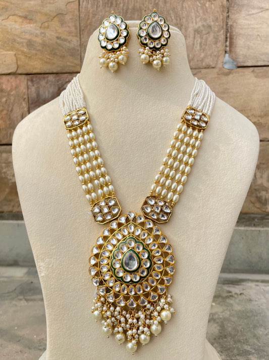 Ivory Alina Kundan Rani Haar Jewellery Set