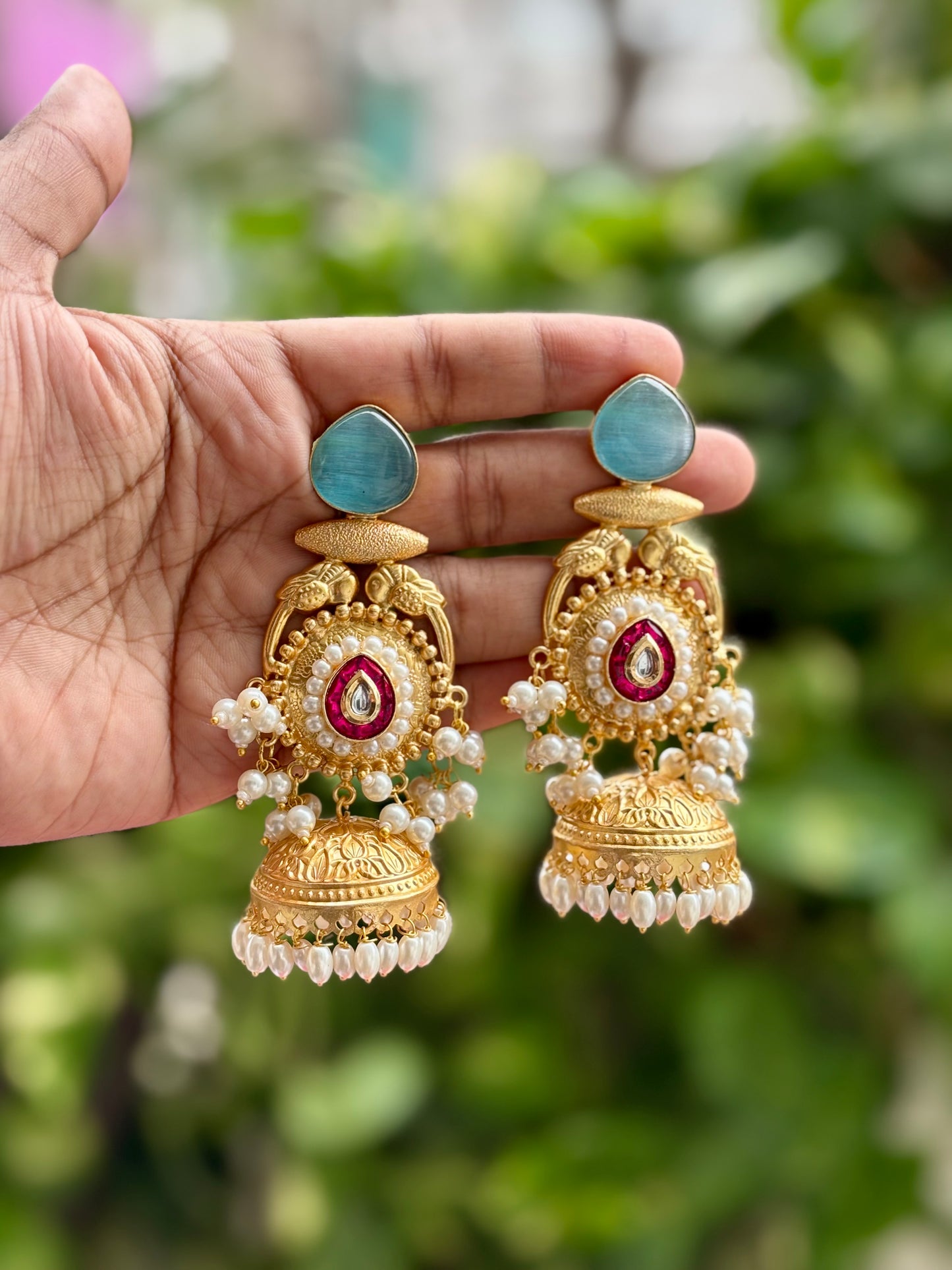 Turquoise Meher Kashmiri Earrings