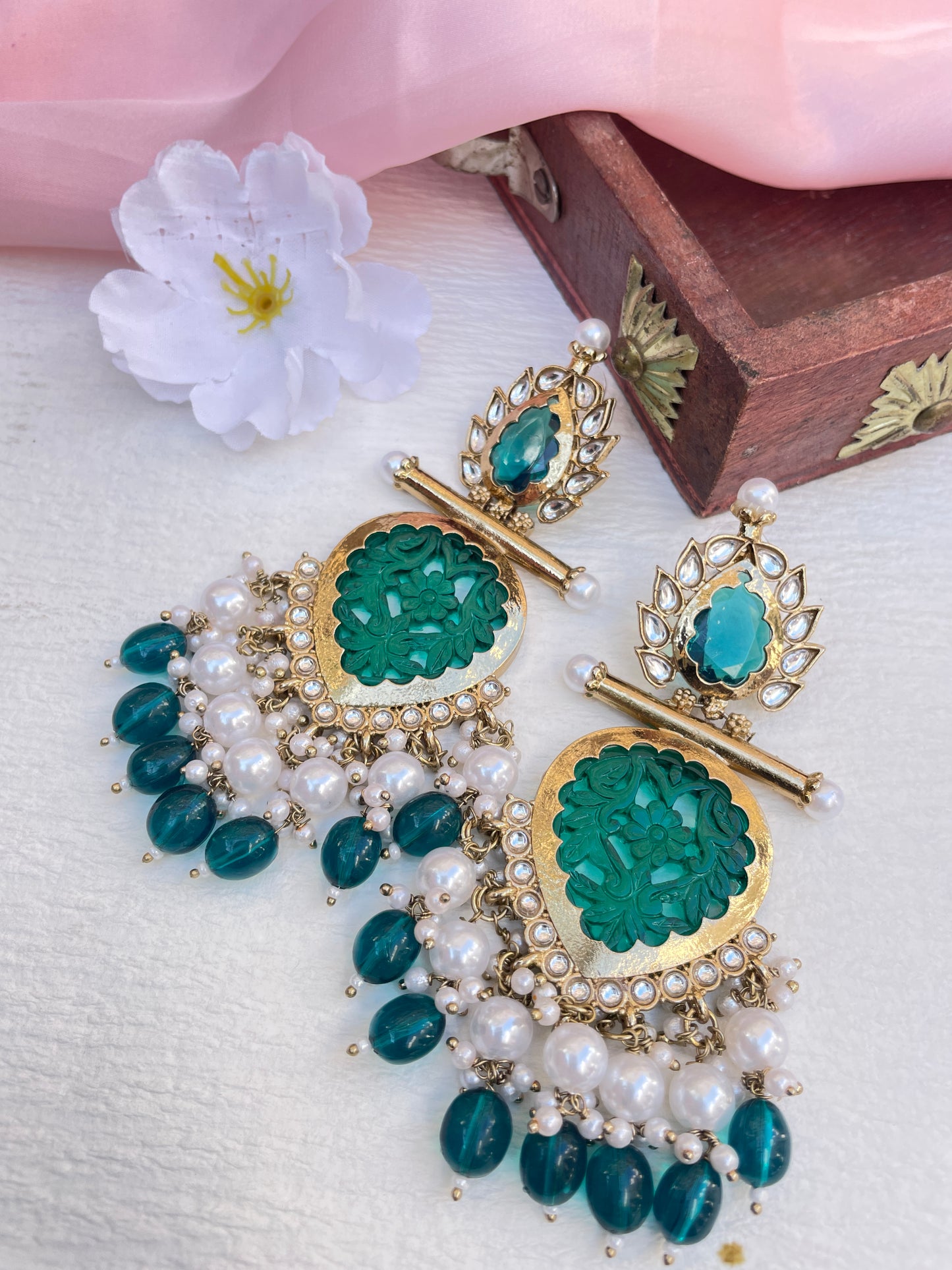 Rama Green Diva Danglers