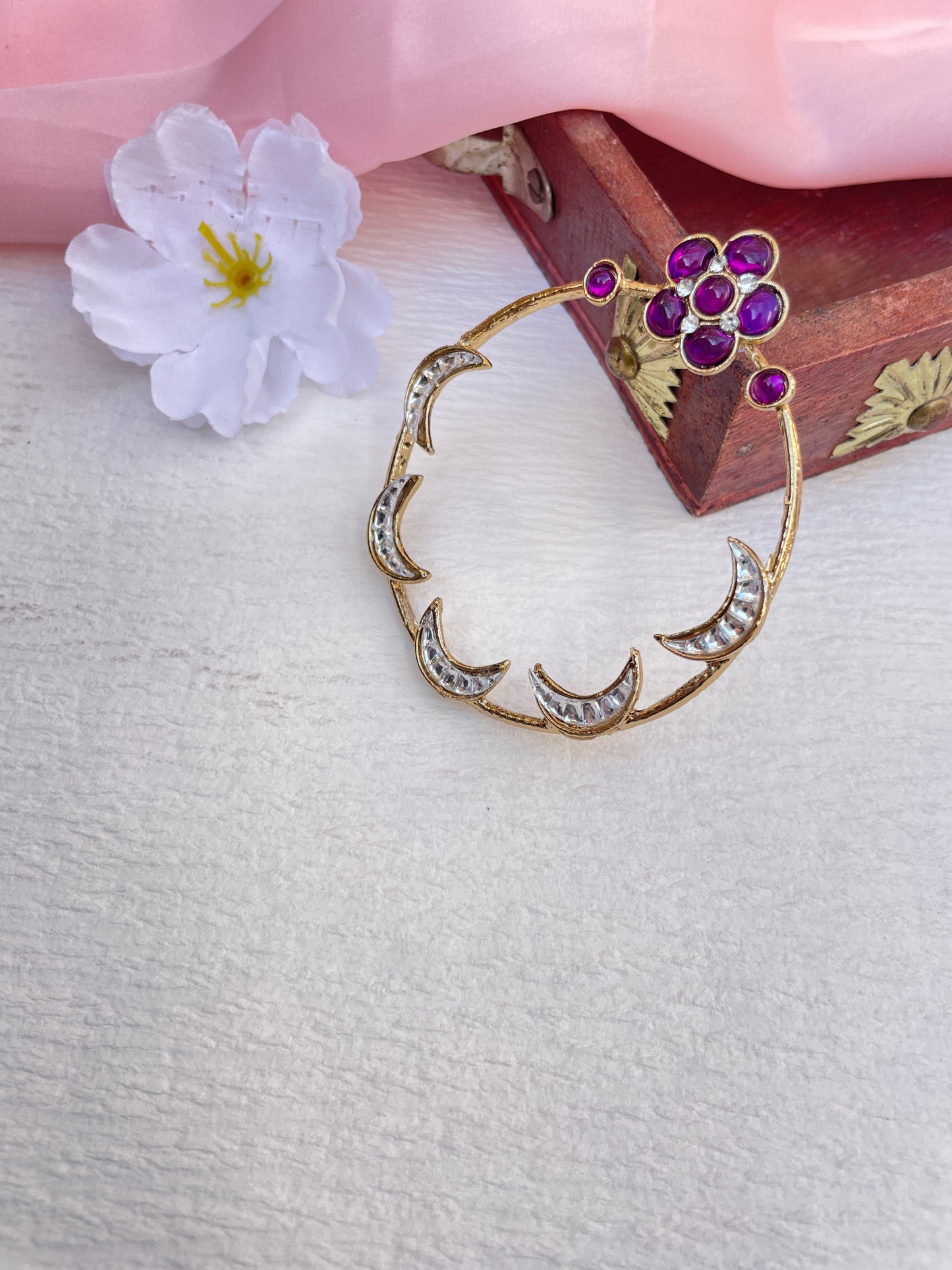 Purple Geet Hoops Chandbalis