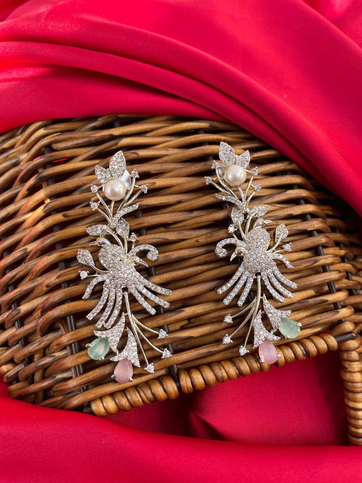 Mint Pink Umi Zirconia Earrings