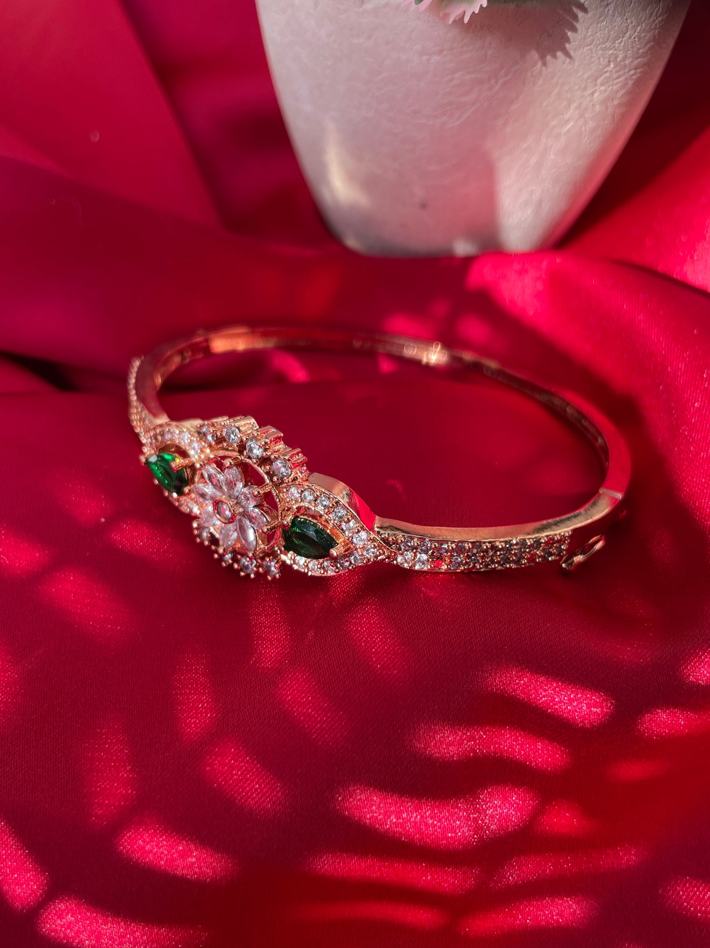 Rosegold Emerald Aider Zirconia Bracelet