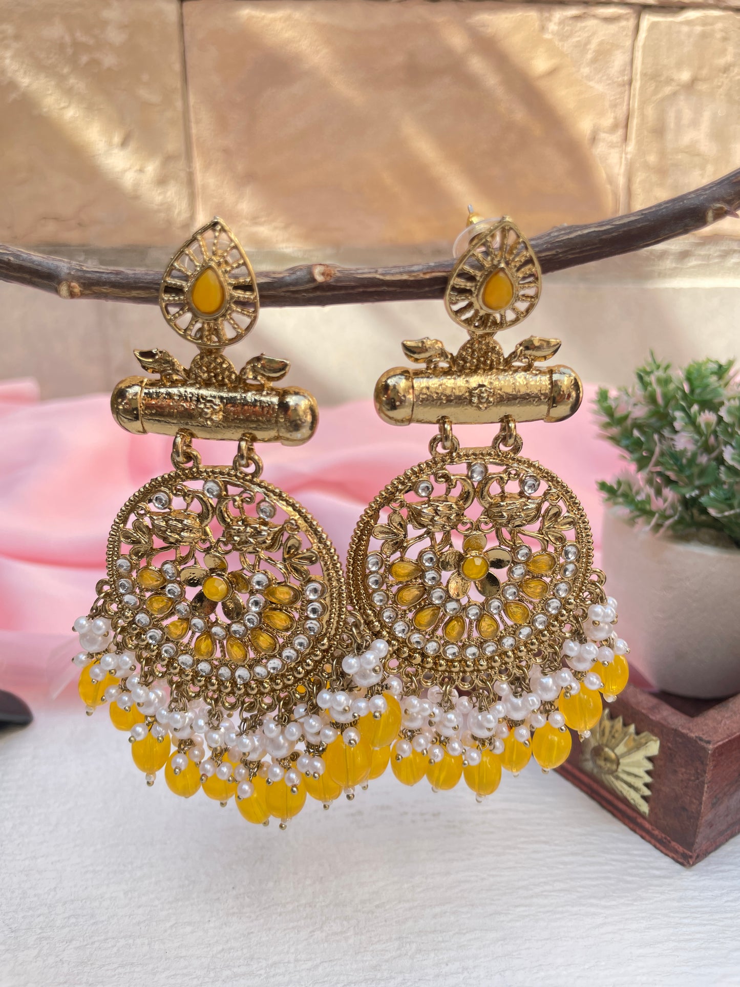 Yellow Mohna Chandbali