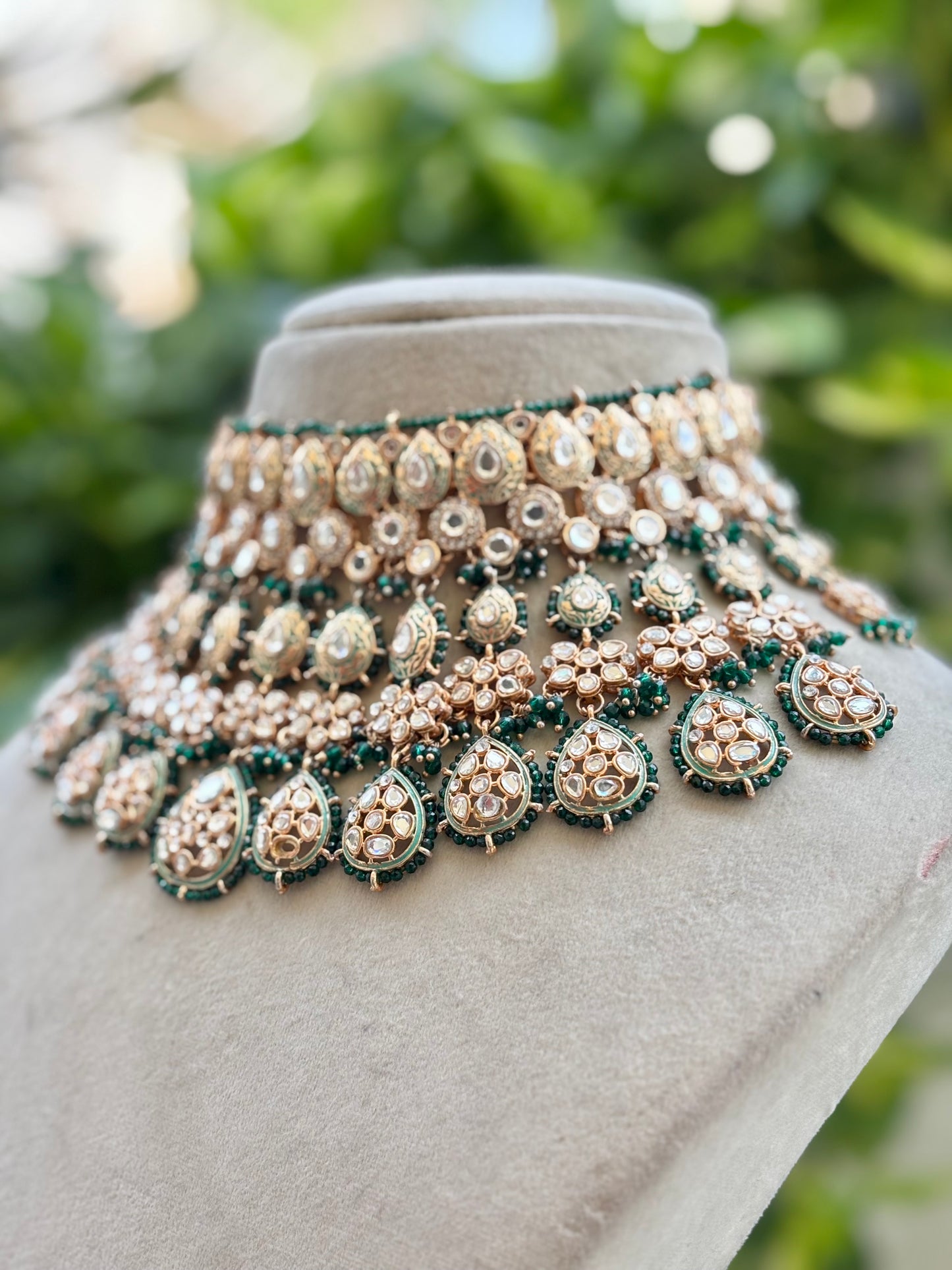 Green Navya Kundan Bridal Jewellery Set