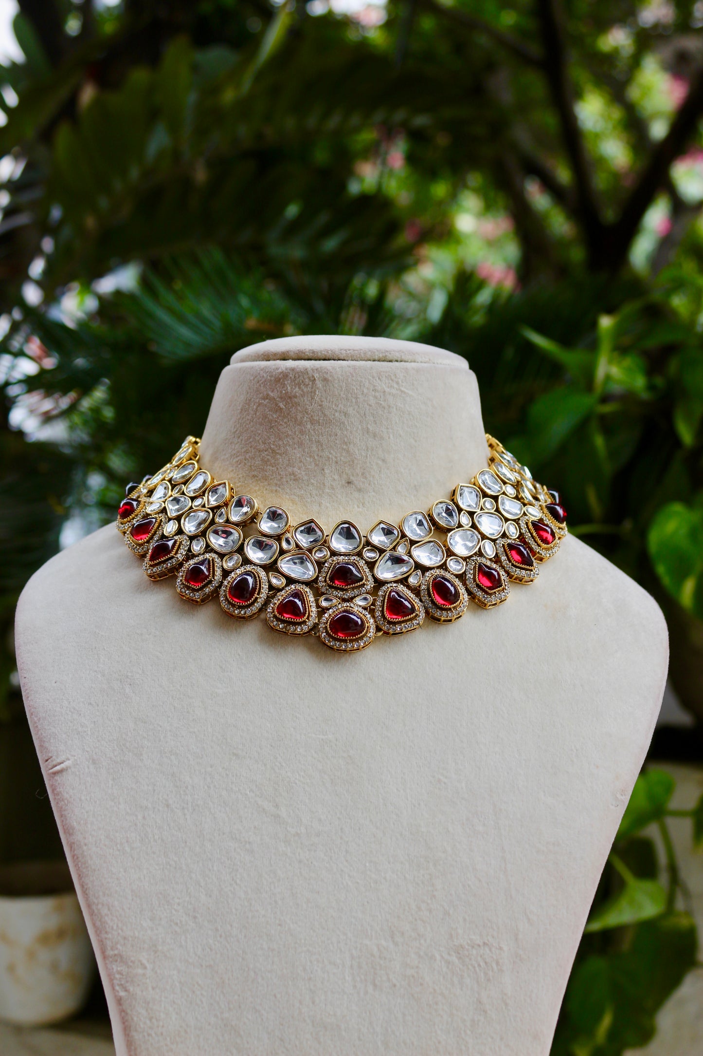 Maroon Kirti Kundan Jewellery Set