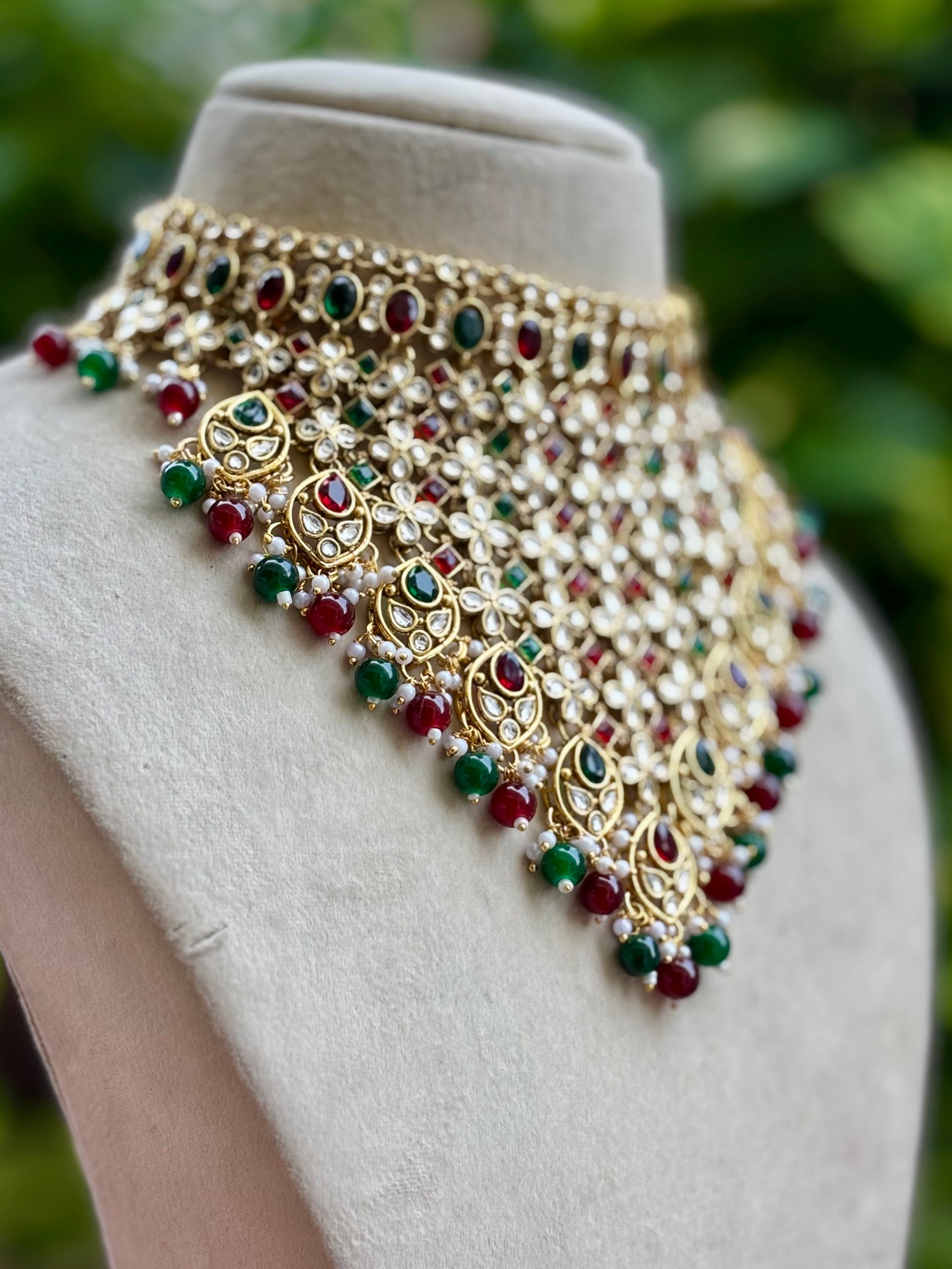 Multicolour Amly Kundan Bridal Jewellery Set