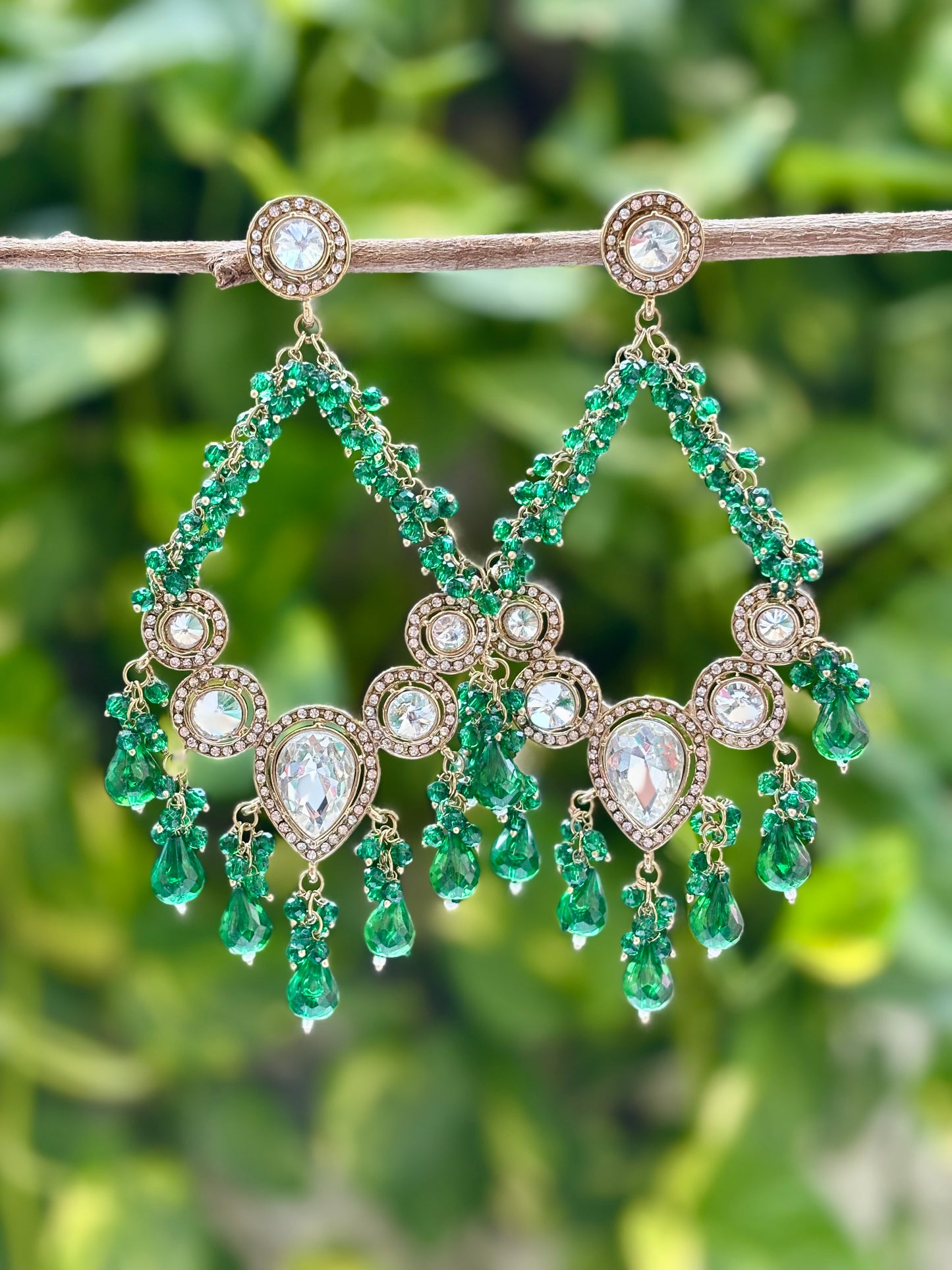 Kundan Green Aria Danglers