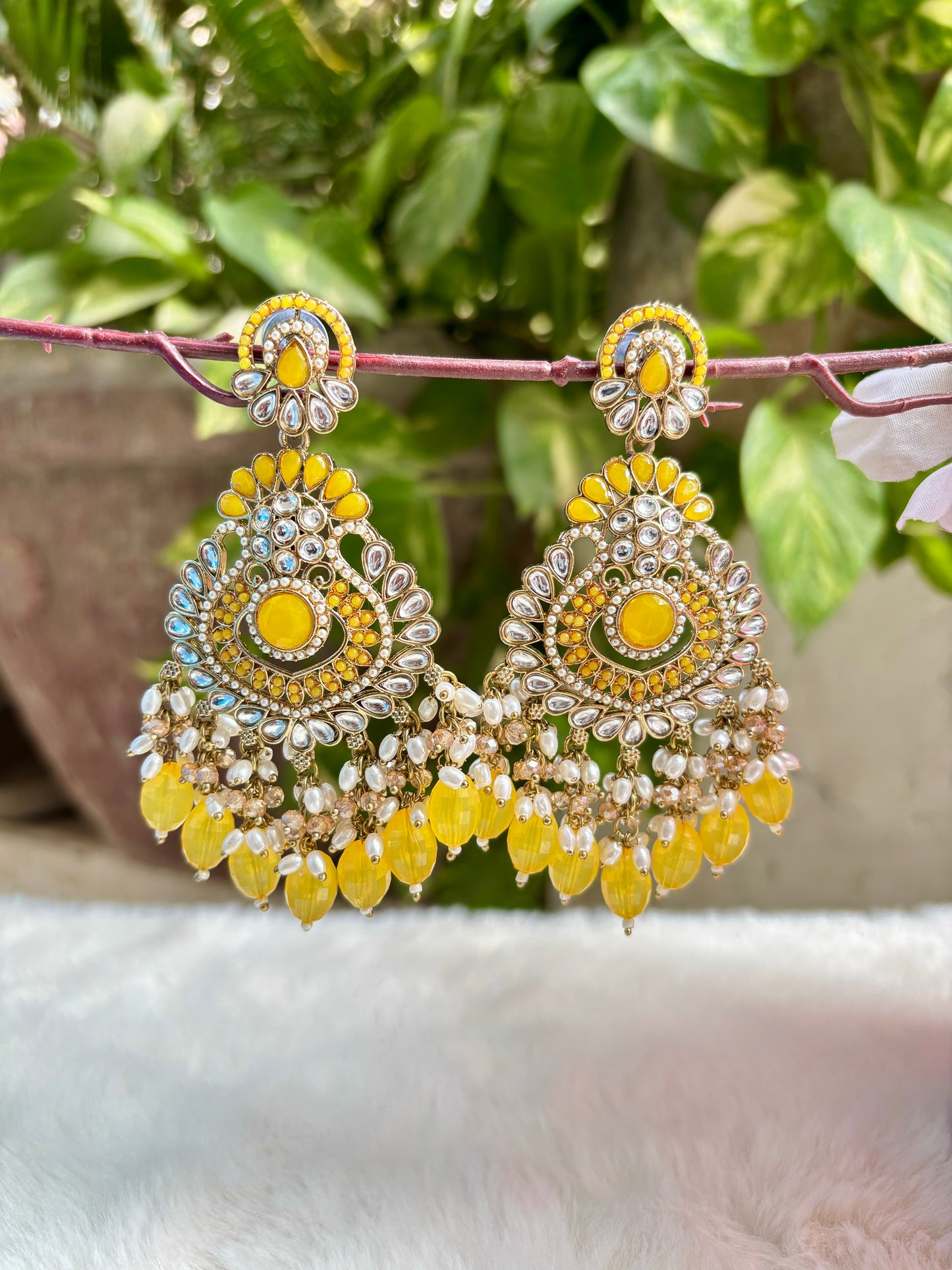 Yellow Zara Chandbalis